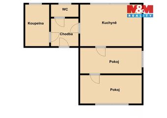 Nabízíme ke koupi byt 2+1 v původním stavu, situovaný v klid