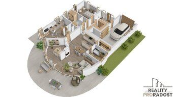 Architektonicky výjimečný bungalov 5+kk se samostatným apart