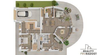 Architektonicky výjimečný bungalov 5+kk se samostatným apart