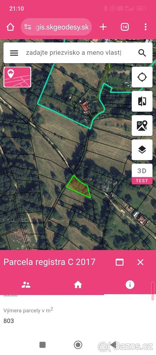 Predam pozemok 803 m2 relax vhodný na chatu RK nevolať