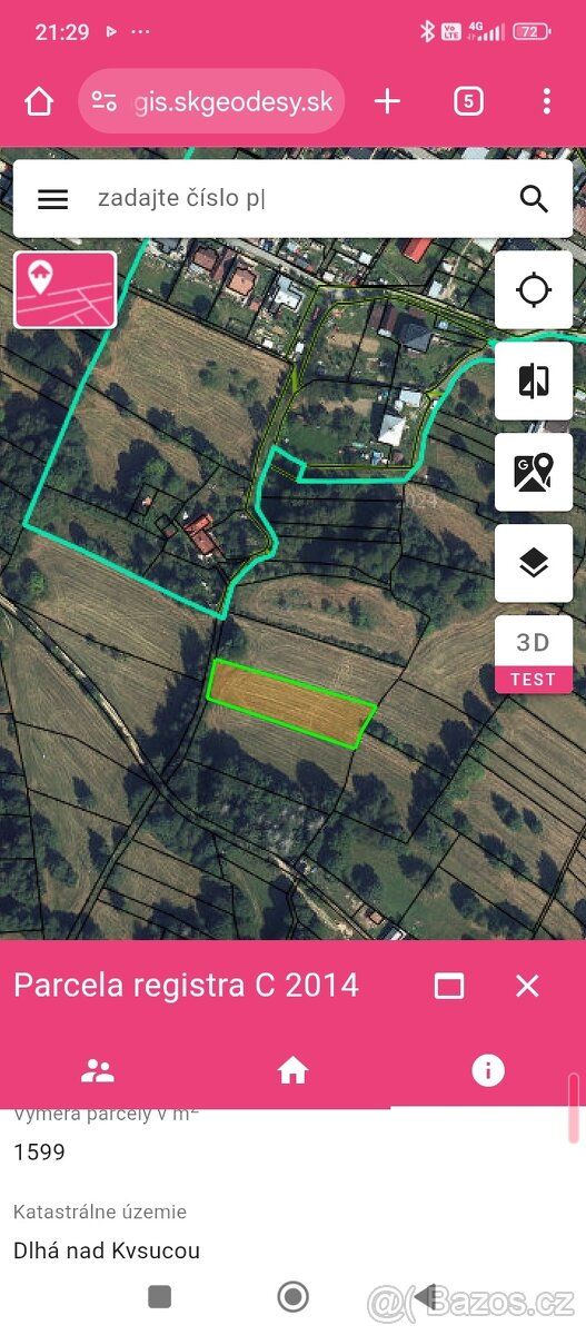 Predam pozemok 1600m2 /276kč-m2