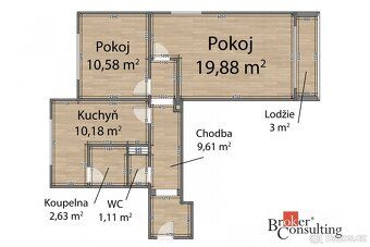 Pronájem, byty/2+1, 54 m2, Ke Kukačce 782/21, 31200 Plzeň, P