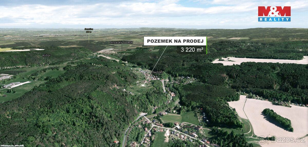 Prodej louky 3 220 m² v k.ú. Stražisko. Pozemek leží na samo