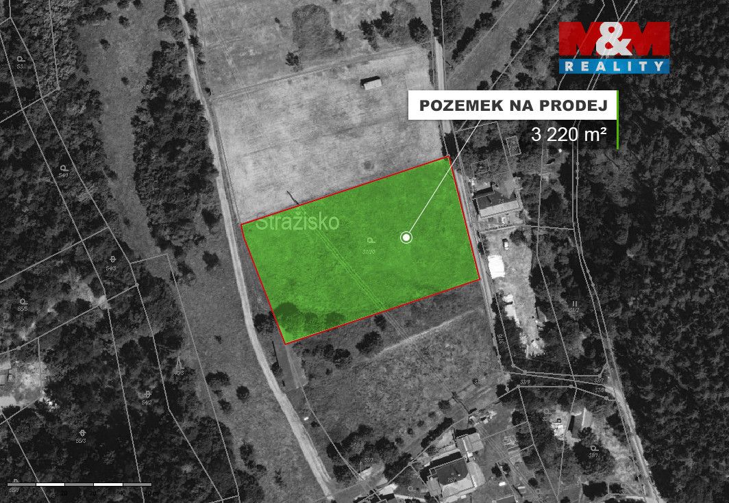 Prodej louky 3 220 m² v k.ú. Stražisko. Pozemek leží na samo