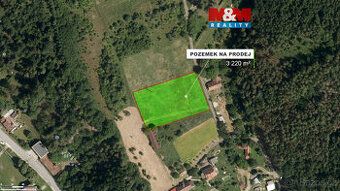 Prodej louky 3 220 m² v k.ú. Stražisko. Pozemek leží na samo