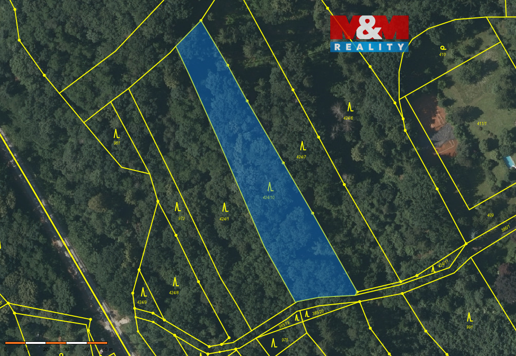 Prodej souboru lesních pozemků o celkové ploše 3741 m² v kat
