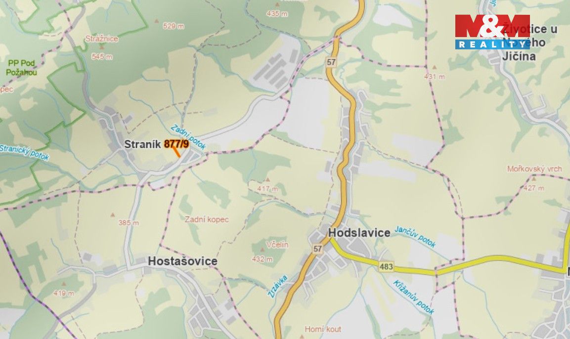 Prodej zahrady v k.ú. Straník o výměře 208 m². Pozemek je si