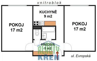 Ev.č. 003989 Prodej bytu v osobním vlastnictví 2+1 (51 m2) +