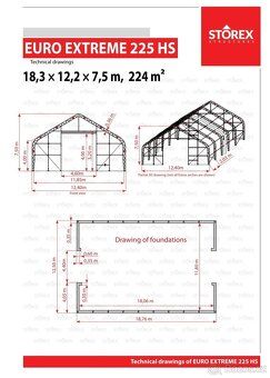 Stanový hangár Euro Extreme 225 HS a 315 HS
Dostupné rozměry