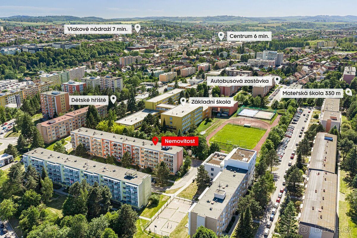 Prodej bytu na ulici Kyjevská v Třebíči. Čtvrté patro, zatím