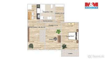 Nabízíme k prodeji příjemný byt 3+kk o užitné ploše 63 m² v 