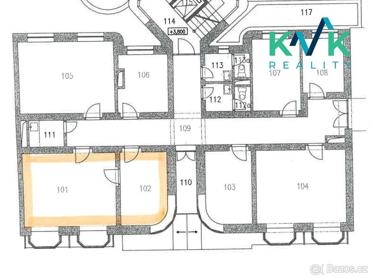 Nabízíme k dlouhodobému pronájmu kanceláře - 2 propojené mís