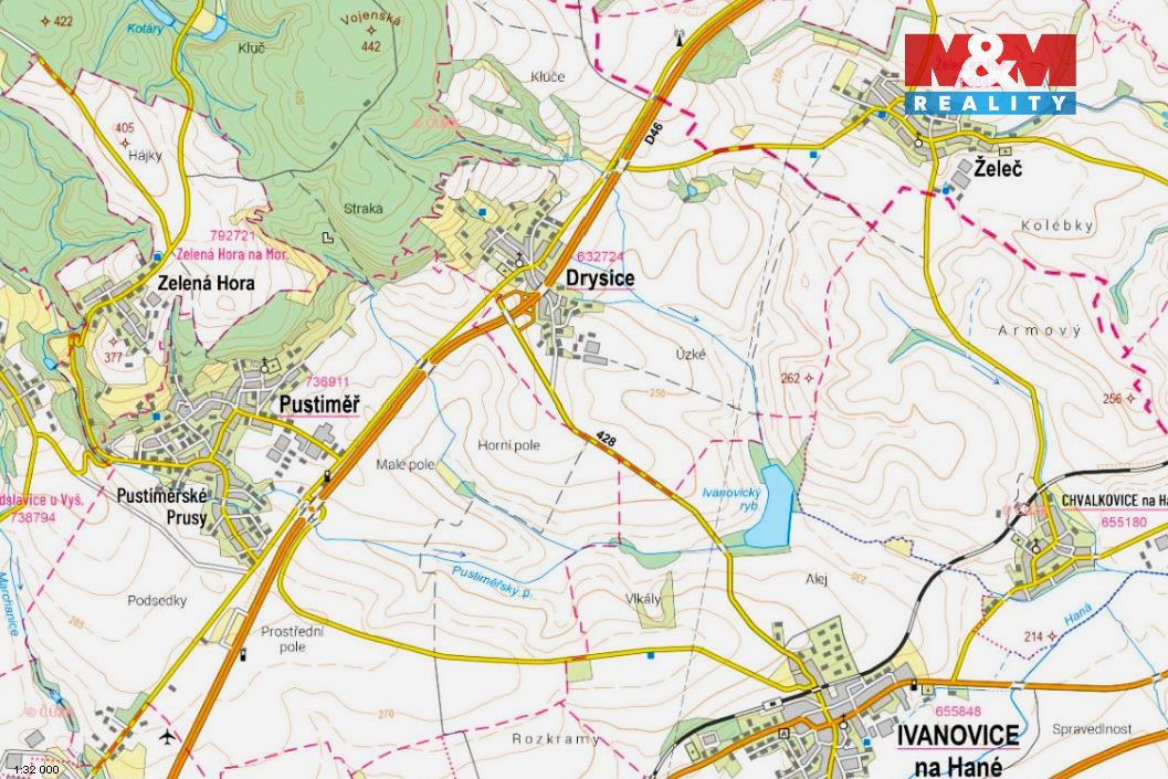 Prodej pozemku o výměře 83 m2 v katastru obce Drysice. Jedná