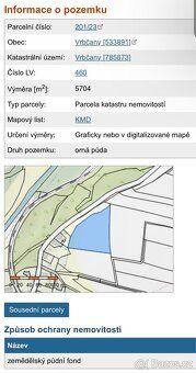 Prodám pozemek parc. č. 201/23 v k. ú. Vrbčany u Kolína Druh