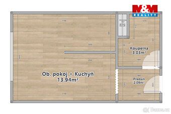 Nabízíme k pronájmu byt o dispozici 1+KK s výměrou 20 m² v o