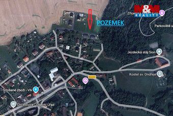Prodej stavebního pozemku 1 000 m² v katastru Chlístovice, v