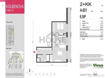 Ev.č. 01762 Designový byt 2+kk s balkonem 12 m² a garážovým 