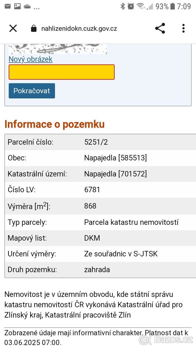 Cena včetně všech poplatků a právních služeb. Oplocená zahra