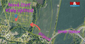 Prodáme slunný pozemek o výměře 1352 m2 s mírnou svažitostí 