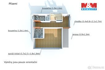 Prodej chaty 3+kk (70 m²) v Čerňovicích – garáž/dílna, balko