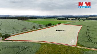 Na prodej jedinečný pozemek o celkové výměre 101 002 m². Poz
