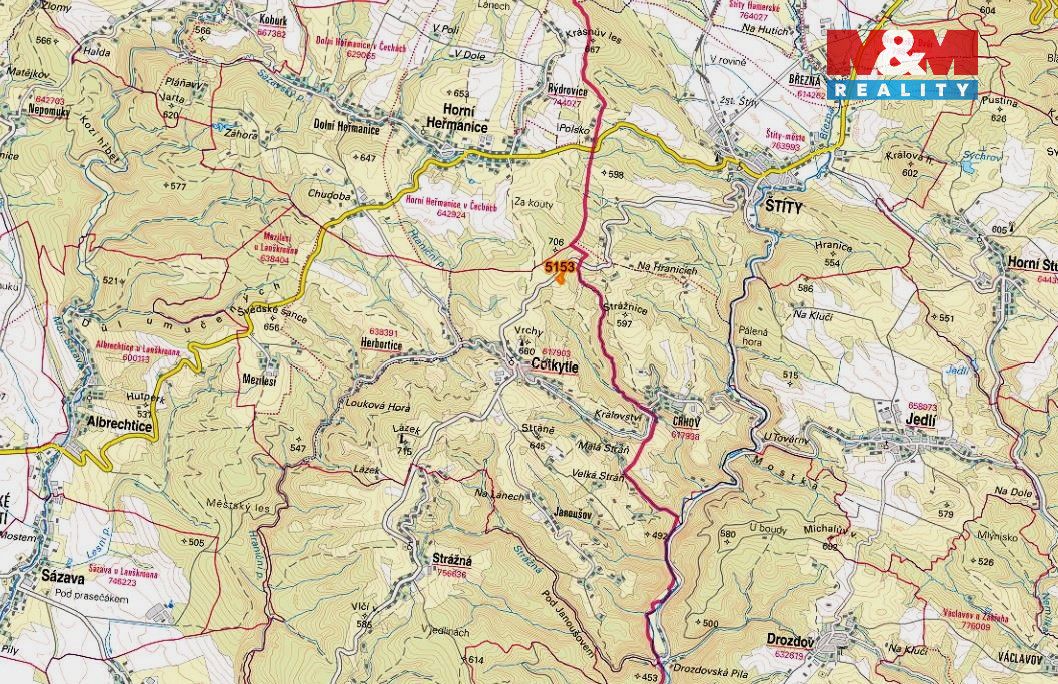 Prodej pozemku o výměře 7064 m2 v katastru obce Cotkytle. Je