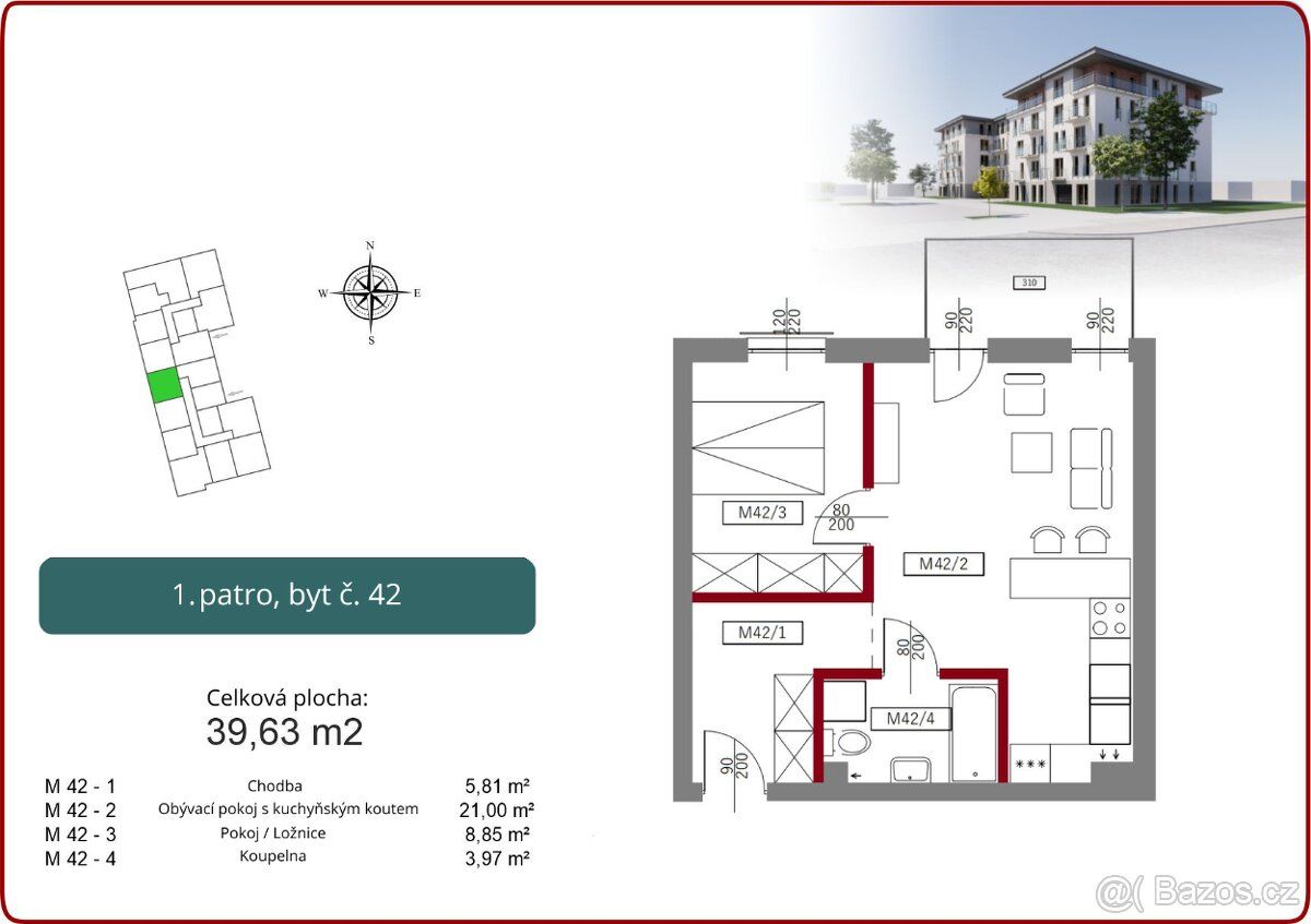 Hledáte efektivně řešený byt na investici?
M42 je díky své p