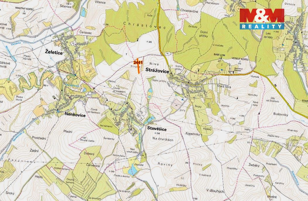 Prodej pozemku o výměře 719 m2 v katastru obce Stavěšice. Je
