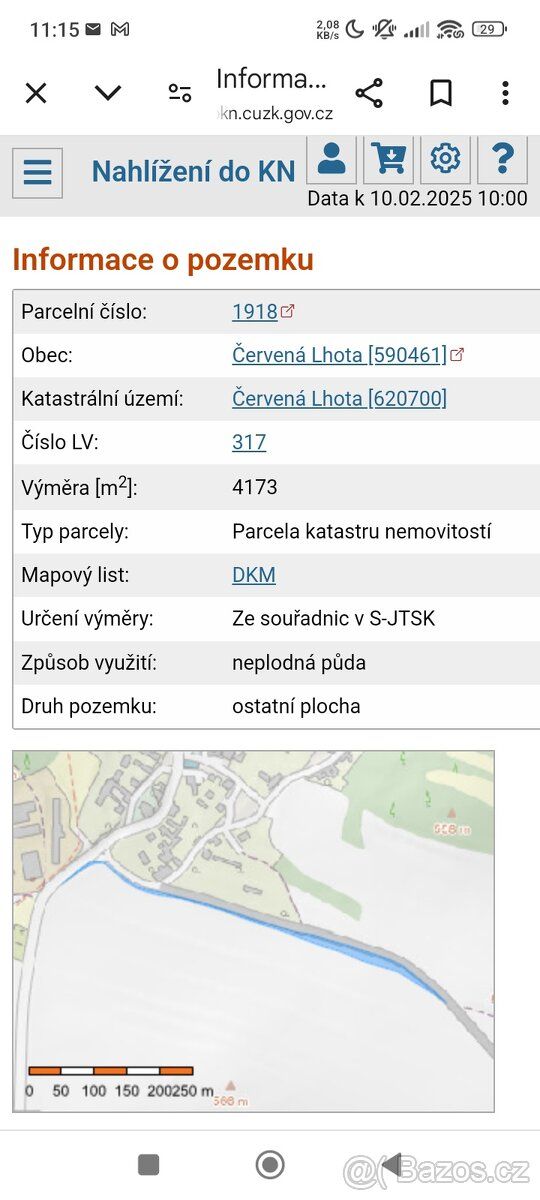 Nabízím k prodeji atraktivní pozemek o výměře 4 173 m², kter