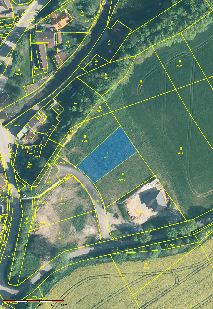 Stavební pozemek o výměře p.č.248/9 KÚ Nihošovice , 1032 m2 