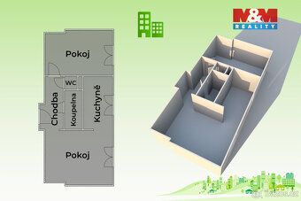 Nabízíme k prodeji nově zrekonstruovaný byt 2+1 v cihlovém b