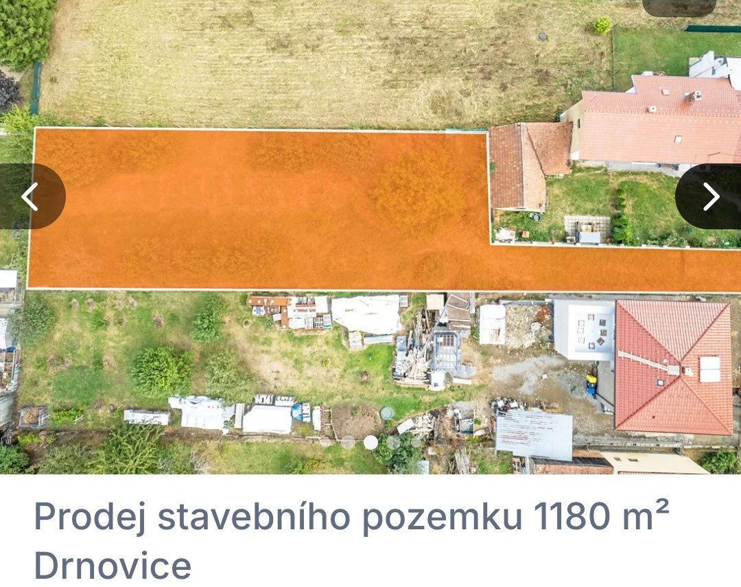 Prodej stavebního pozemku 1180 m² v obci Drnovice, okres Bla