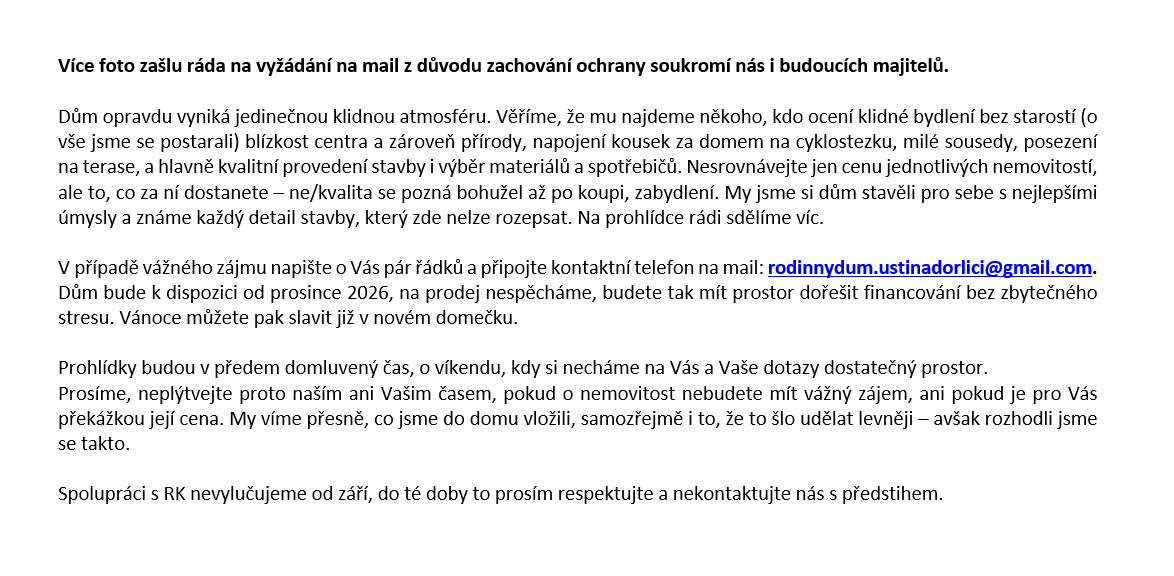 Připravujeme k prodeji novostavbu RD v Ústí n.O, disp. 5+kk 