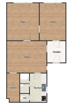 K dlouhodobému pronájmu nabízím byt 3+1 o velikosti 71 m² v 