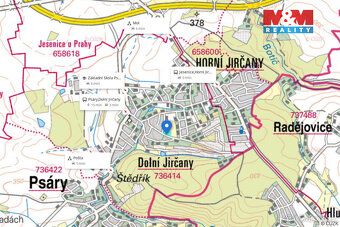 Prodej rovinatého pozemku v Psárech - Dolních Jirčanech. Poz