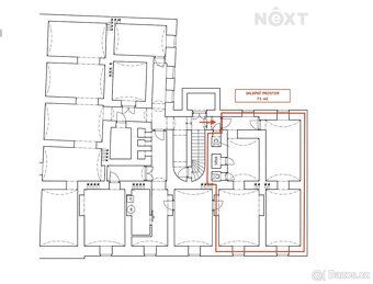 K pronájmu nabízíme sklepní prostor o výměře 73 m² v suterén