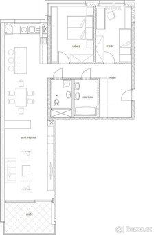 Prodej bytu 3+kk 95,13 m², terasa 9,29 m2, Zlín – Rezidence 