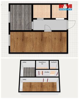 Nabízíme k prodeji byt s dispozicí 2+kk o užitné ploše 39 m²