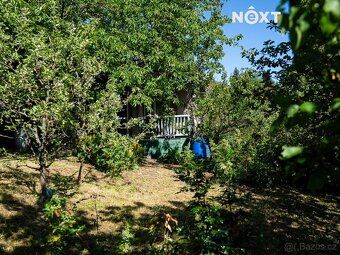 Prodej zahrady 367 m² se zděnou chatou s číslem evidenčním v