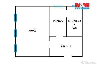 Nabízíme k pronájmu nadstandardně prostorný byt 1+1 o výměře