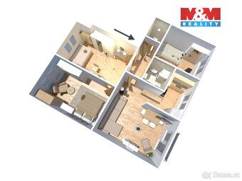 Nabízíme k prodeji světlý byt 4+kk o rozloze 65 m², který se