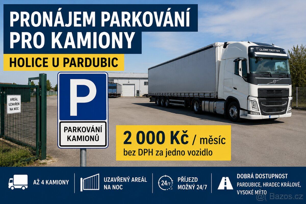 Nabízíme dlouhodobé parkování kamionů a návěsových souprav v