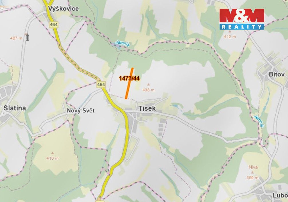 Prodej pole o výměře 1 163 m² v katastrálním území Tísek. Po