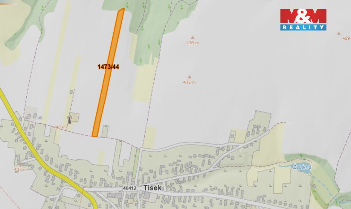 Prodej pole o výměře 1 163 m² v katastrálním území Tísek. Po