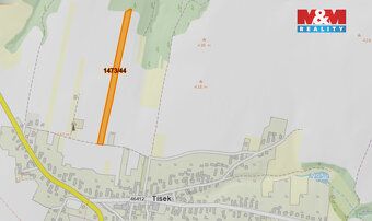 Prodej pole o výměře 1 163 m² v katastrálním území Tísek. Po