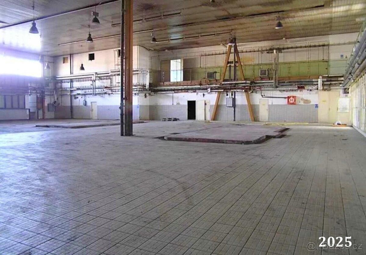 Nabízíme světlou, vjezdovou, víceúčelovou halu 2.462 m2 + zá