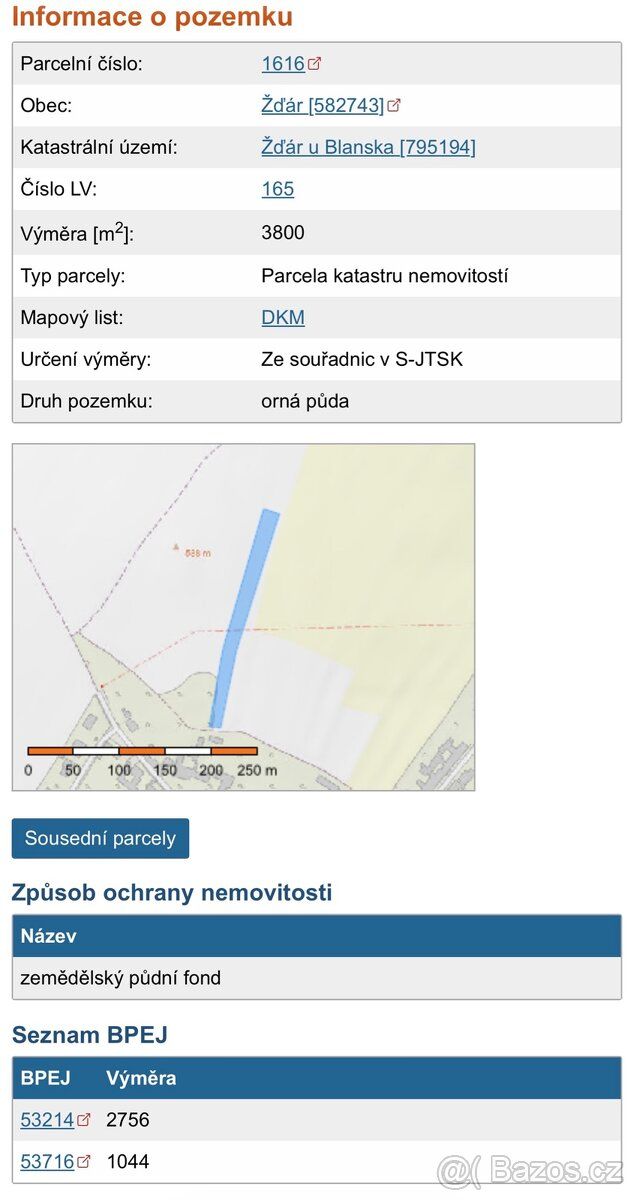 Prodám pozemek v obci Žďár u Petrovic, viz foto. Výměra 3800