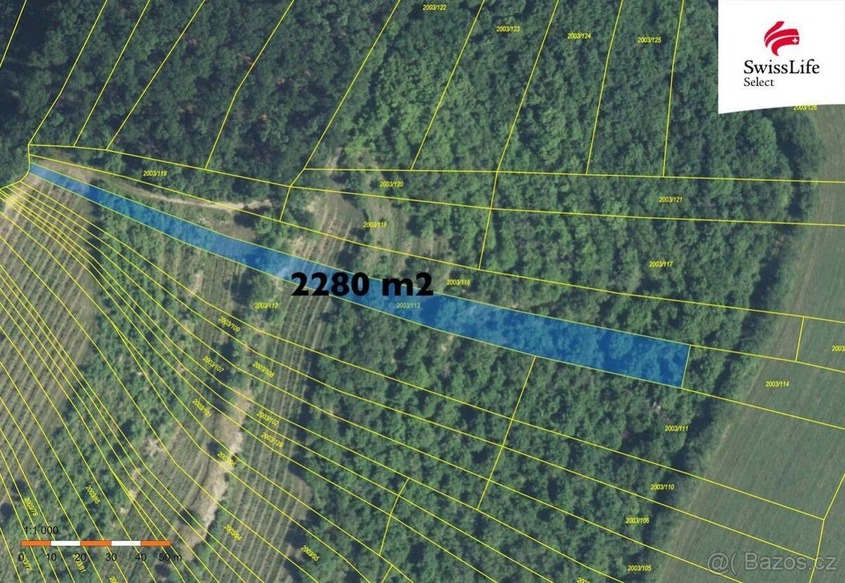Prodej dvou spojených pozemků o celkové výměře 3394 m2. Poze