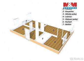 Nabízíme k pronájmu prostorný byt o dispozici 3+1 s balkonem