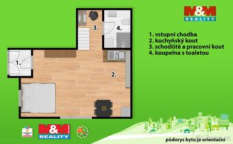 Nabízíme k pronájmu moderní a útulný byt 1+kk o výměře 38 m²